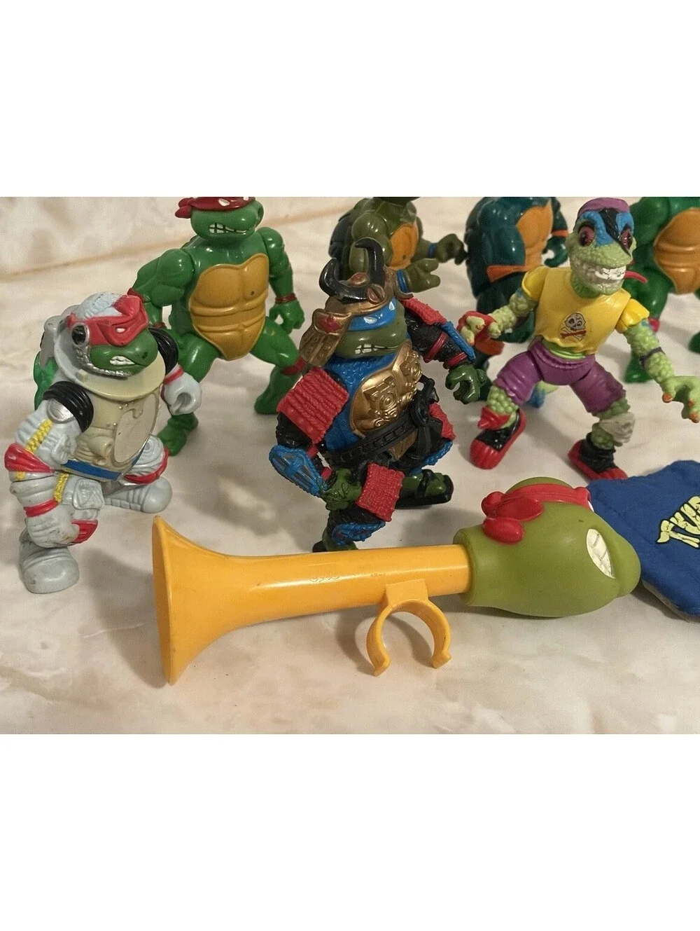 Vintage TMNT Teenage Mutant Ninja Turtles Action Figure Lot 1988-1991 Bike Horn